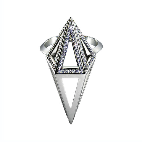 White gold with white diamonds