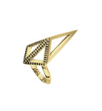 Yellow gold with black diamonds