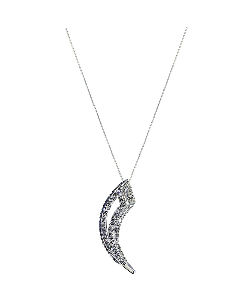 Sabre Full Pavé Pendant Necklace