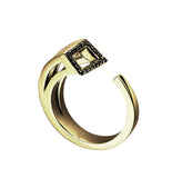 Yellow gold with black diamonds and black rhodium