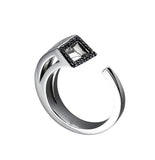 White gold with black diamonds and black rhodium