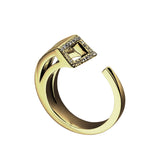 Yellow gold with white diamonds